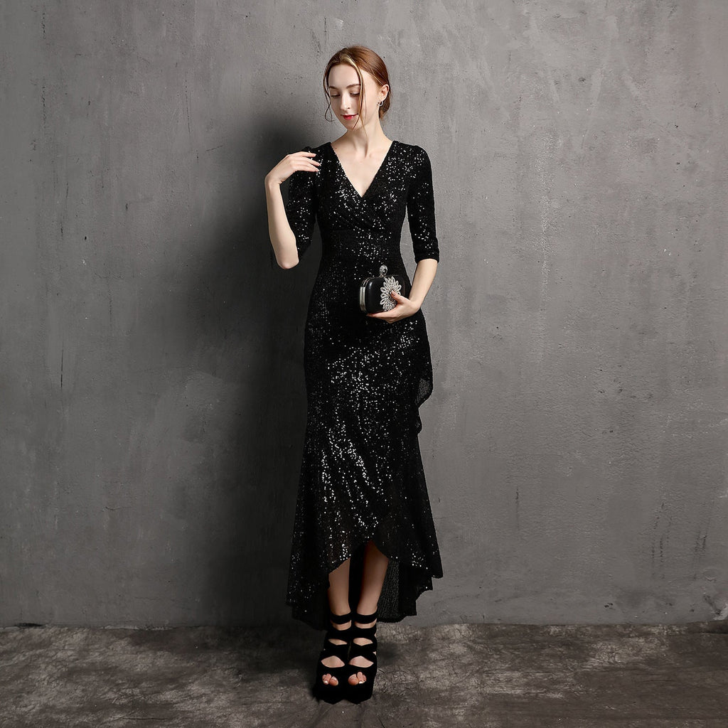 Long-Sleeve Beaded Banquet Dress - Luzilly Bridal & Apparel