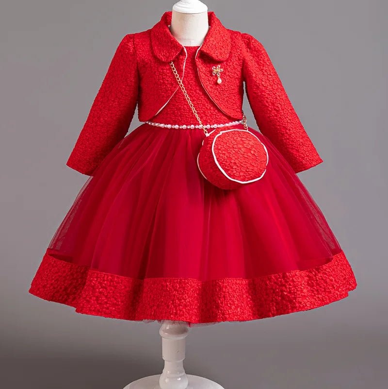 Long-Sleeve Flower Girl Dress Set - Luzilly Bridal & Apparel