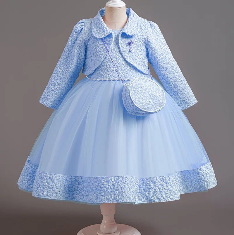 Long-Sleeve Flower Girl Dress Set - Luzilly Bridal & Apparel