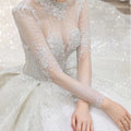 Long Sleeve French Vintage Light Wedding Dress Bride - Luzilly Bridal & Apparel