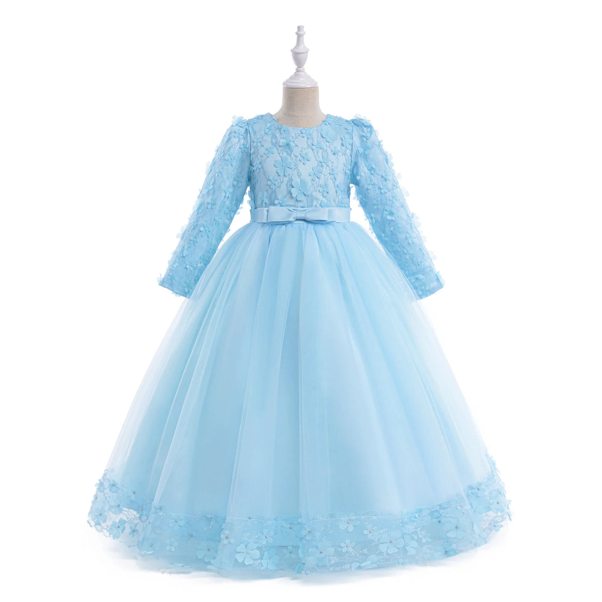 Long-Sleeve Lace Junior Bridesmaid Dress - Luzilly Bridal & Apparel