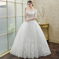 Long-Sleeve Lace Wedding Dress with Train - Luzilly Bridal & Apparel