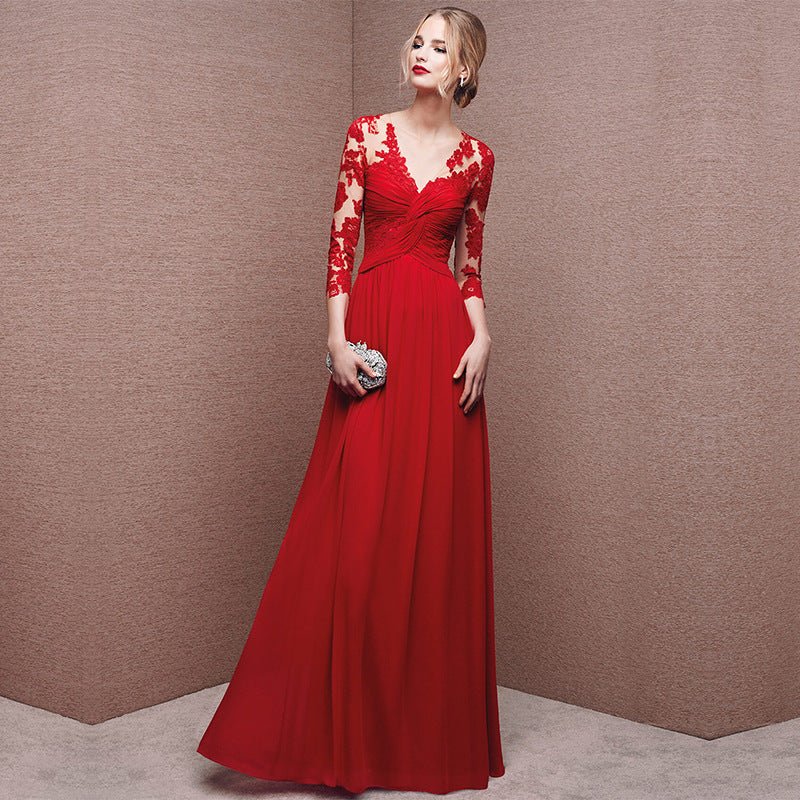 Long Sleeve Off-shoulder Bridal Wedding Dress Long - Luzilly Bridal & Apparel
