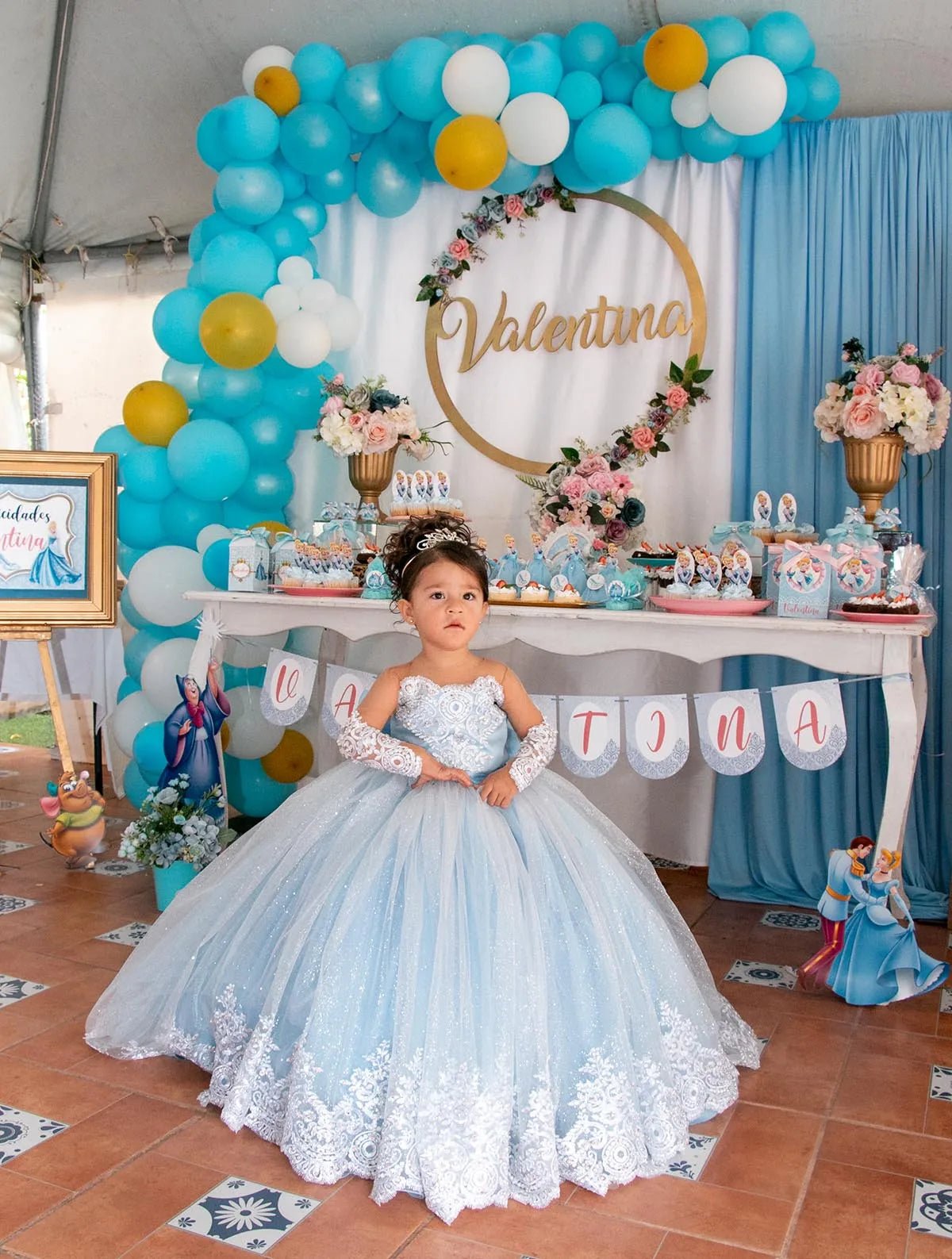 Long-Sleeve Satin Bow Flower Girl Ball Gown - Luzilly Bridal & Apparel