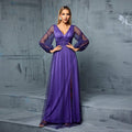 Long-Sleeve Sequined Tulle Evening Dress - Luzilly Bridal & Apparel