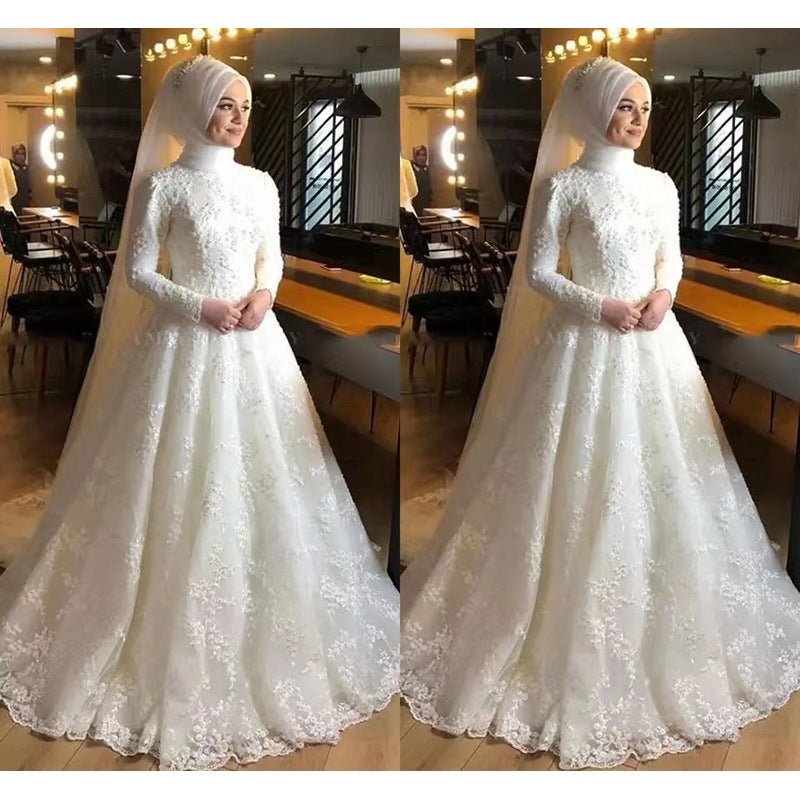 Long Sleeve White Dignified Wedding Dress - Luzilly Bridal & Apparel