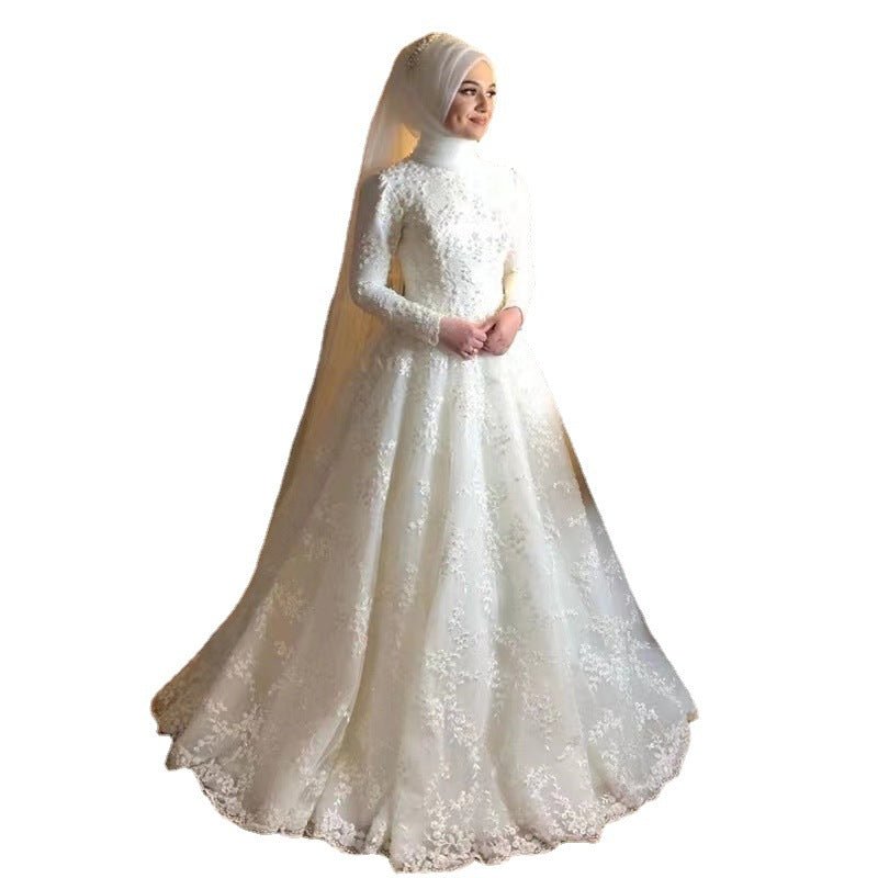 Long Sleeve White Dignified Wedding Dress - Luzilly Bridal & Apparel