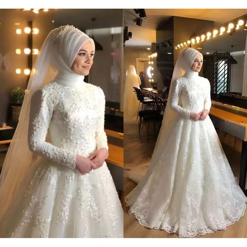 Long Sleeve White Dignified Wedding Dress - Luzilly Bridal & Apparel