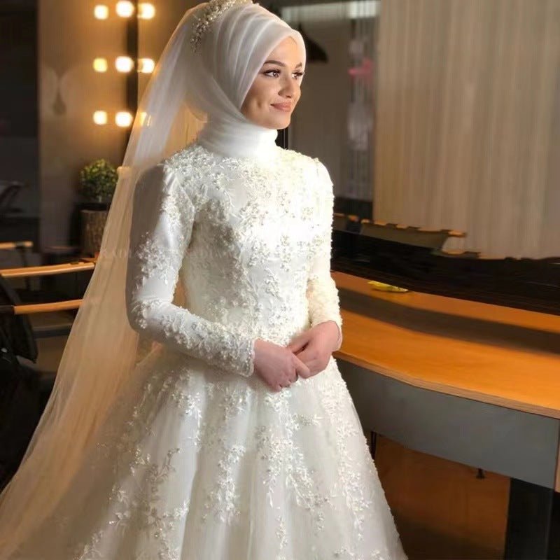 Long Sleeve White Dignified Wedding Dress - Luzilly Bridal & Apparel