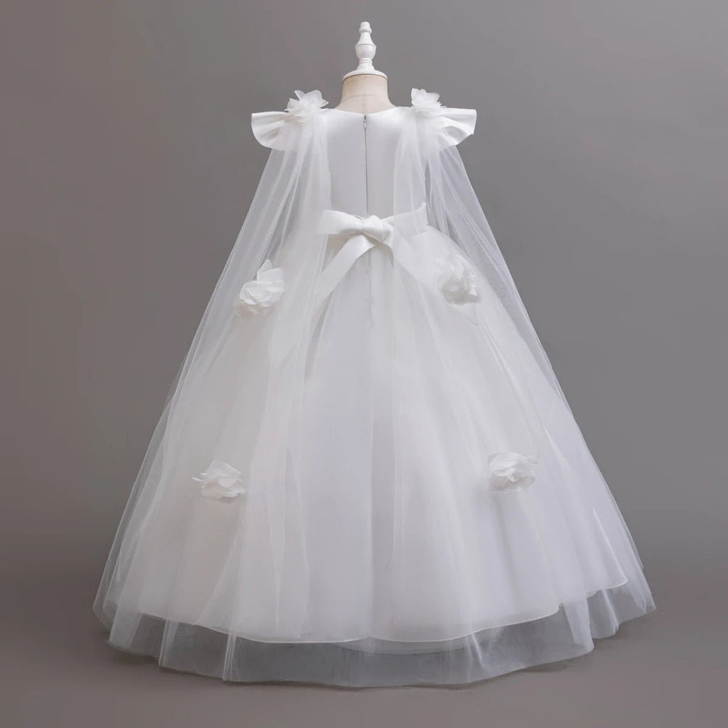 Long Tulle Lace Junior Bridesmaid Dress - Luzilly Bridal & Apparel