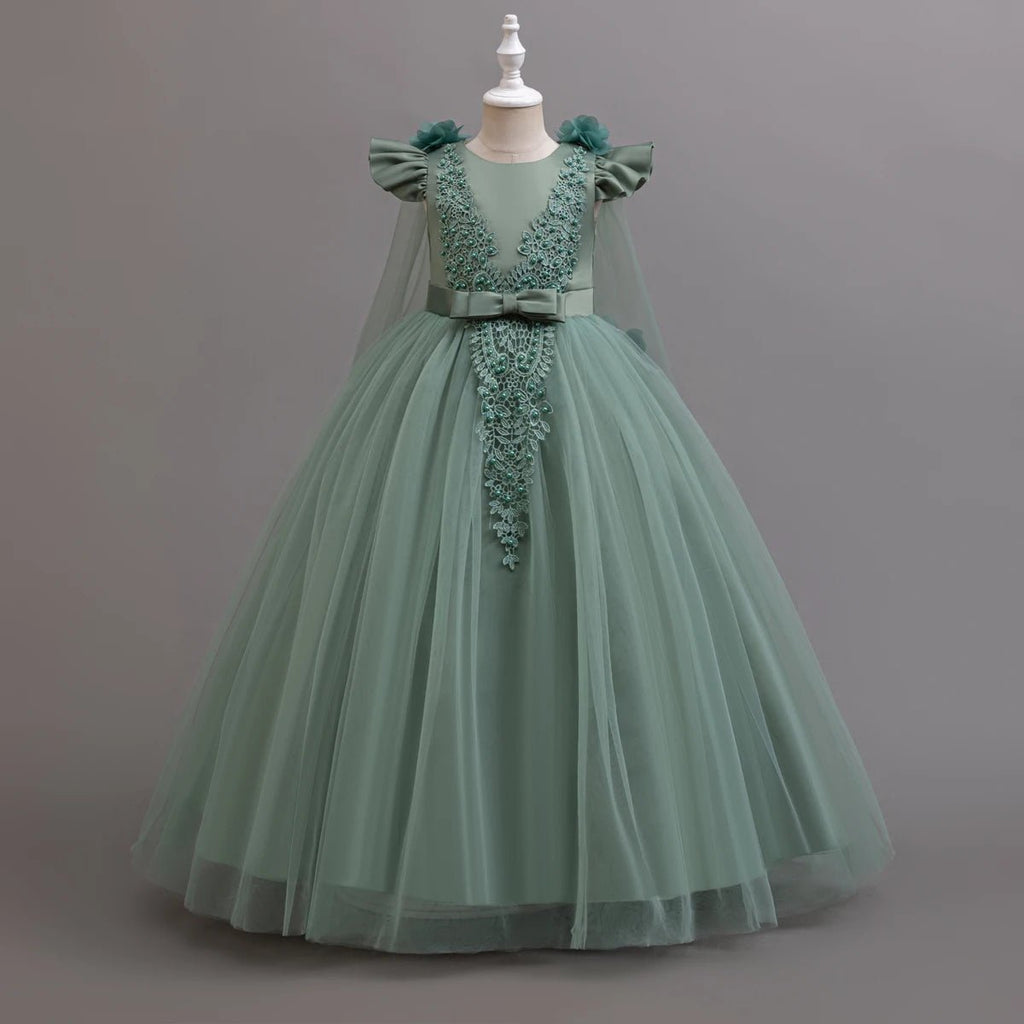 Long Tulle Lace Junior Bridesmaid Dress - Luzilly Bridal & Apparel