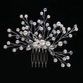 Luxurious Bride Hair Accessories 100% Handmade Pearl Wedding Hair Jewelry Party Pom Bridal Starry Hair Comb Pearl Tiara - Luzilly Bridal & Apparel