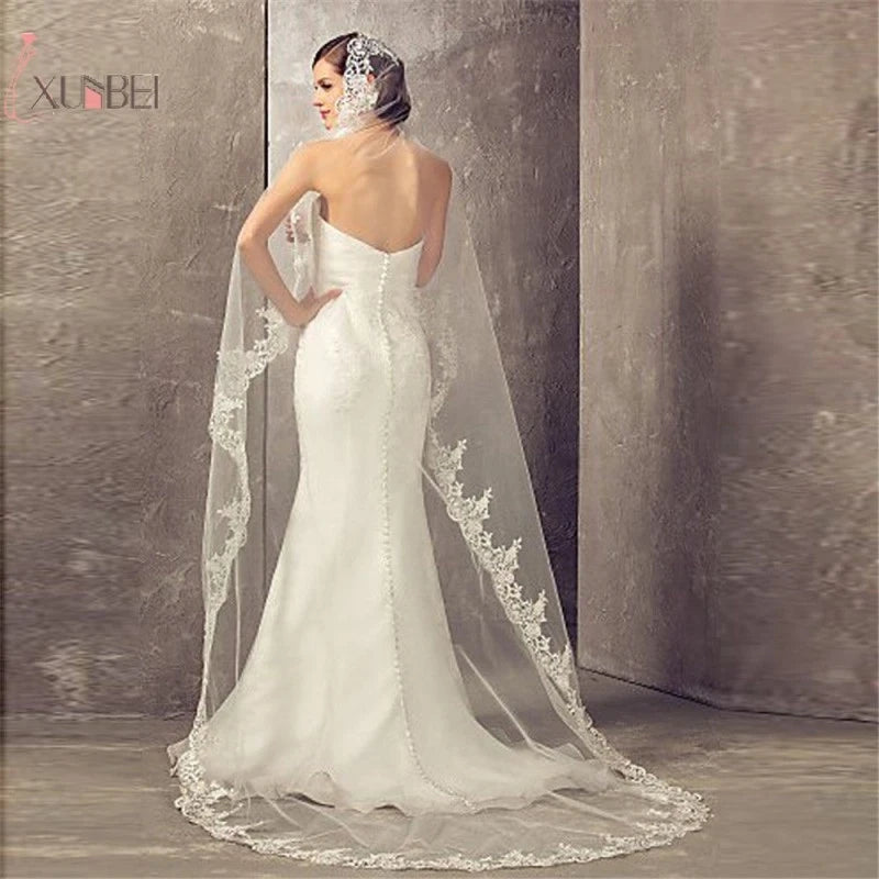 Luxurious Lace Edge Cathedral Wedding Veil - Luzilly Bridal & Apparel