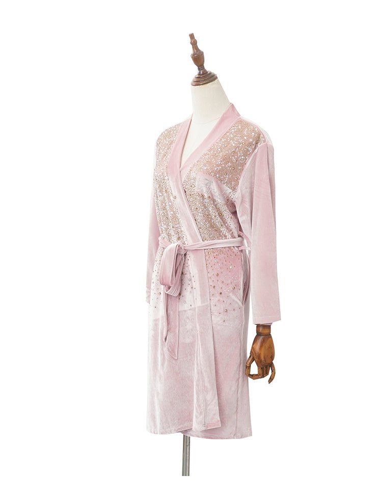 Luxurious Rhinestone Satin Custom Bridal and Bridesmaid Robe – Sparkling Elegance for Weddings - Luzilly Bridal & Apparel