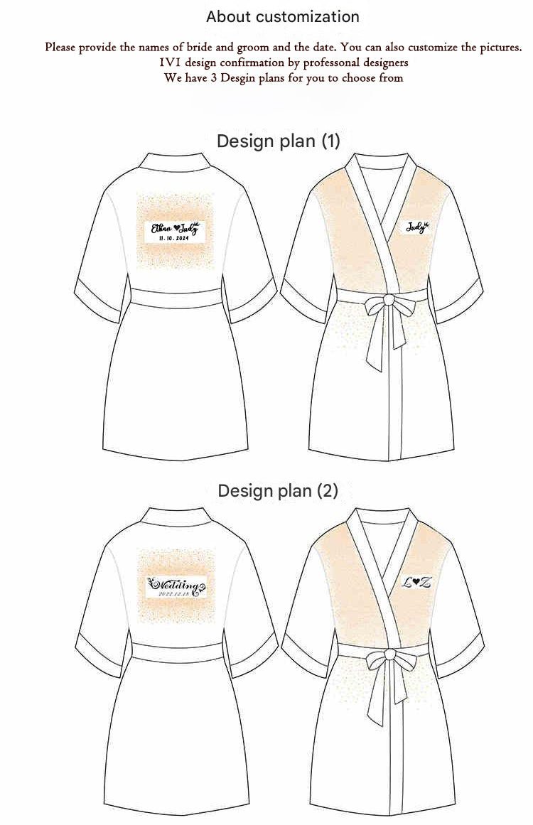 Luxurious Rhinestone Satin Custom Bridal and Bridesmaid Robe – Sparkling Elegance for Weddings - Luzilly Bridal & Apparel