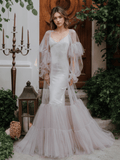 Luxury 3 colors Layered Tulle Sheer Robe Dress | Couture Ruffle Boudoir Robe Set - Luzilly Bridal & Apparel
