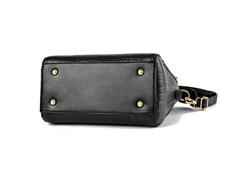 Luxury Crocodile Pattern Handbag for Women | Winter New PU Leather Tassel Shoulder Bag (Brands Design Handle Bag, Lady Purse) - Luzilly Bridal & Apparel