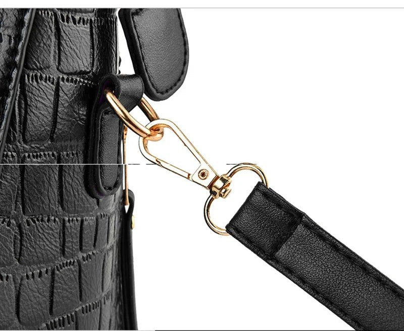 Luxury Crocodile Pattern Handbag for Women | Winter New PU Leather Tassel Shoulder Bag (Brands Design Handle Bag, Lady Purse) - Luzilly Bridal & Apparel
