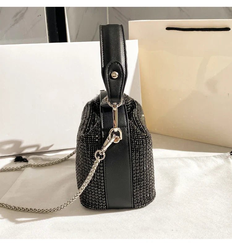 Luxury Designer Brand Silver Clutch Purse | Women's Evening Banquet Bag & Crystal Rhinestone Shoulder Bag (Fashion Handbags) - Luzilly Bridal & Apparel