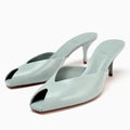 Luxury Designer Gold Heeled Slippers Women Sexy Open Toe Elegant Slide Sandals for Ladies Wedding Bridal Pumps Zapatos De Mujer - Luzilly Bridal & Apparel