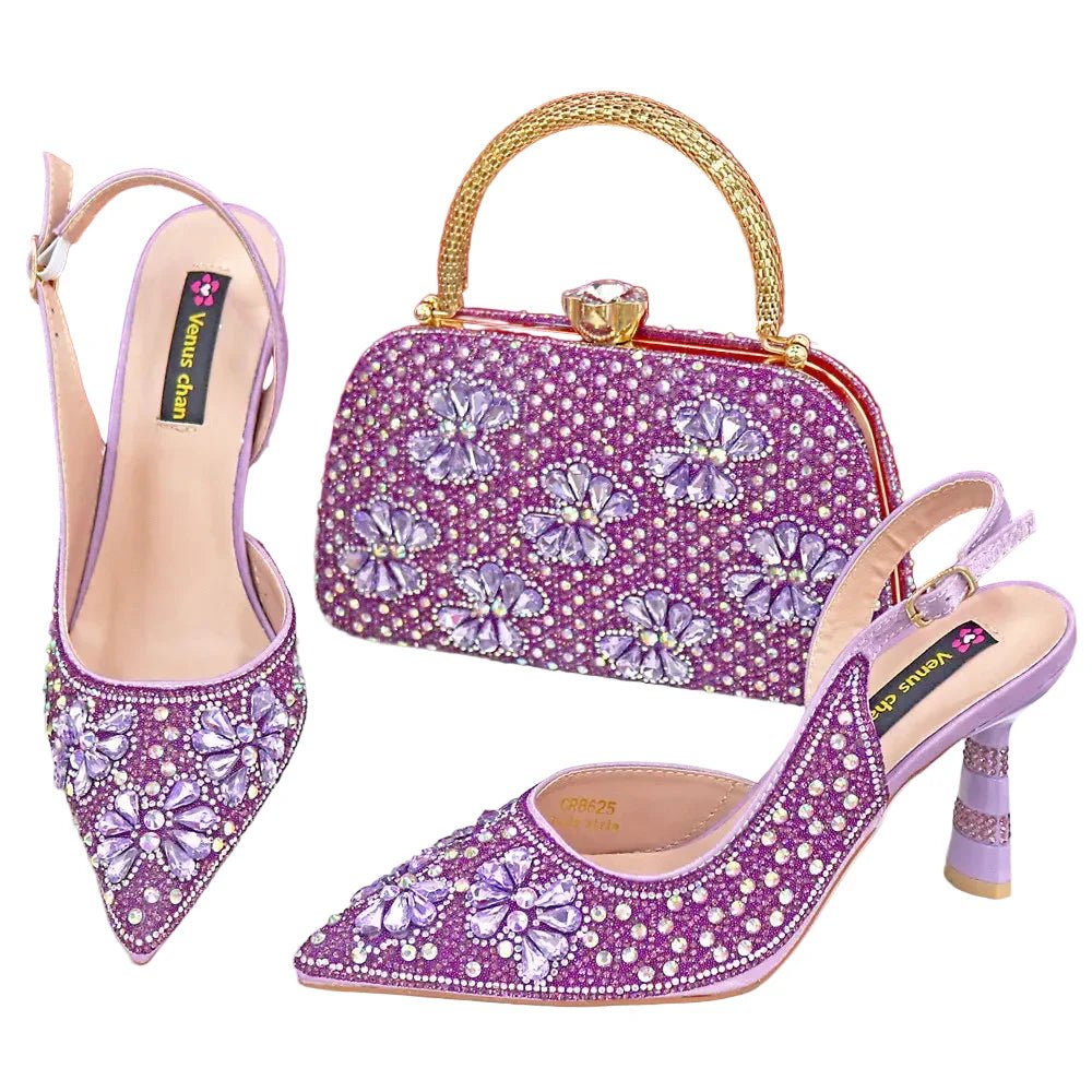 Luxury Handmade Shoes and Clutch Bag Set for Women FGR43 - Luzilly Bridal & Apparel