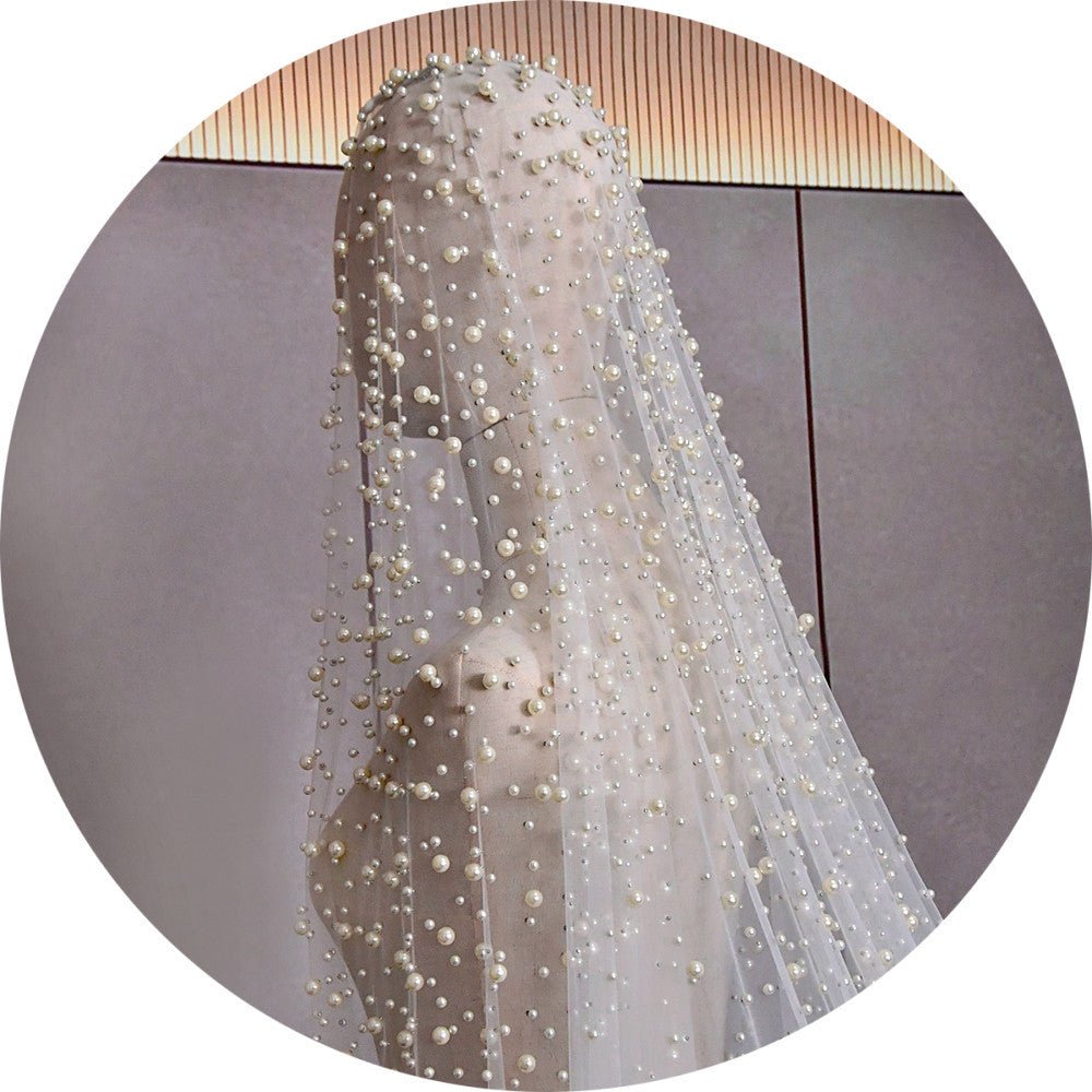 Luxury Heavy Industry Bridal Pearl Veil - Luzilly Bridal & Apparel