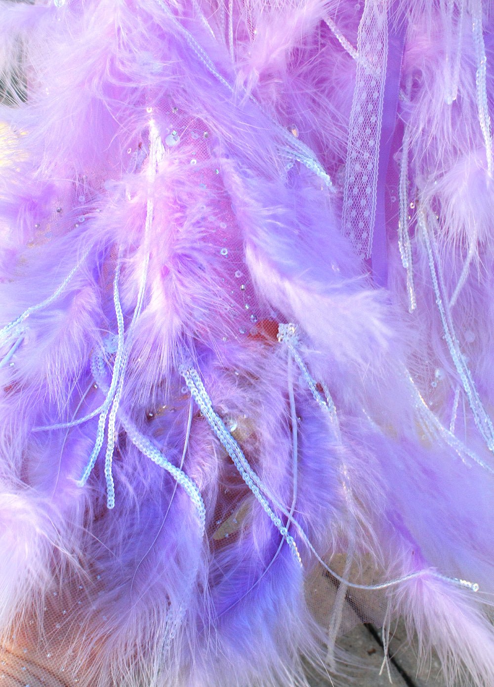 Luxury Lavender Feather Dog Wedding Gown with Crystal Details - Luzilly Bridal & Apparel