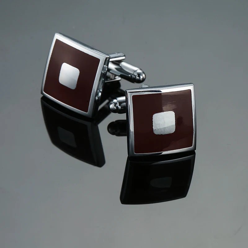 Luxury men's French shirt cufflinks classic square blue and black retro patterns cuff buttons suit accessories jewelry wholesale - Luzilly Bridal & Apparel
