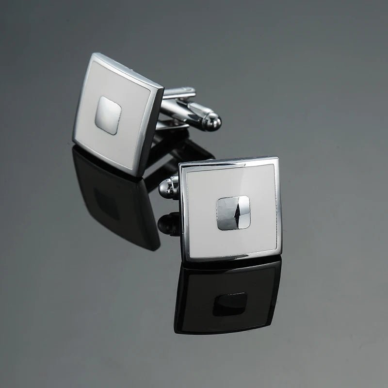 Luxury men's French shirt cufflinks classic square blue and black retro patterns cuff buttons suit accessories jewelry wholesale - Luzilly Bridal & Apparel
