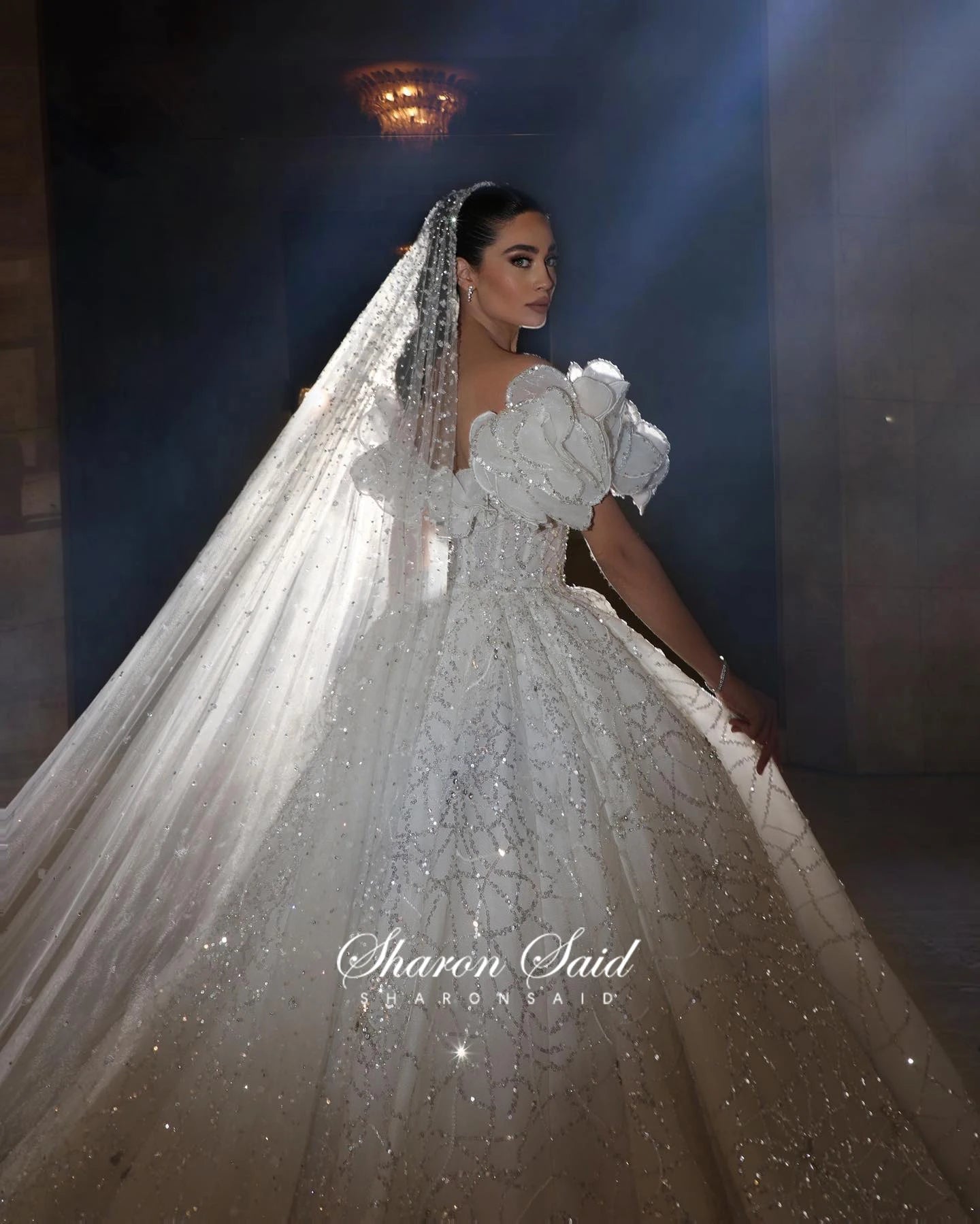 Luxury Off-Shoulder Ball Gown Wedding Dress - Luzilly Bridal & Apparel