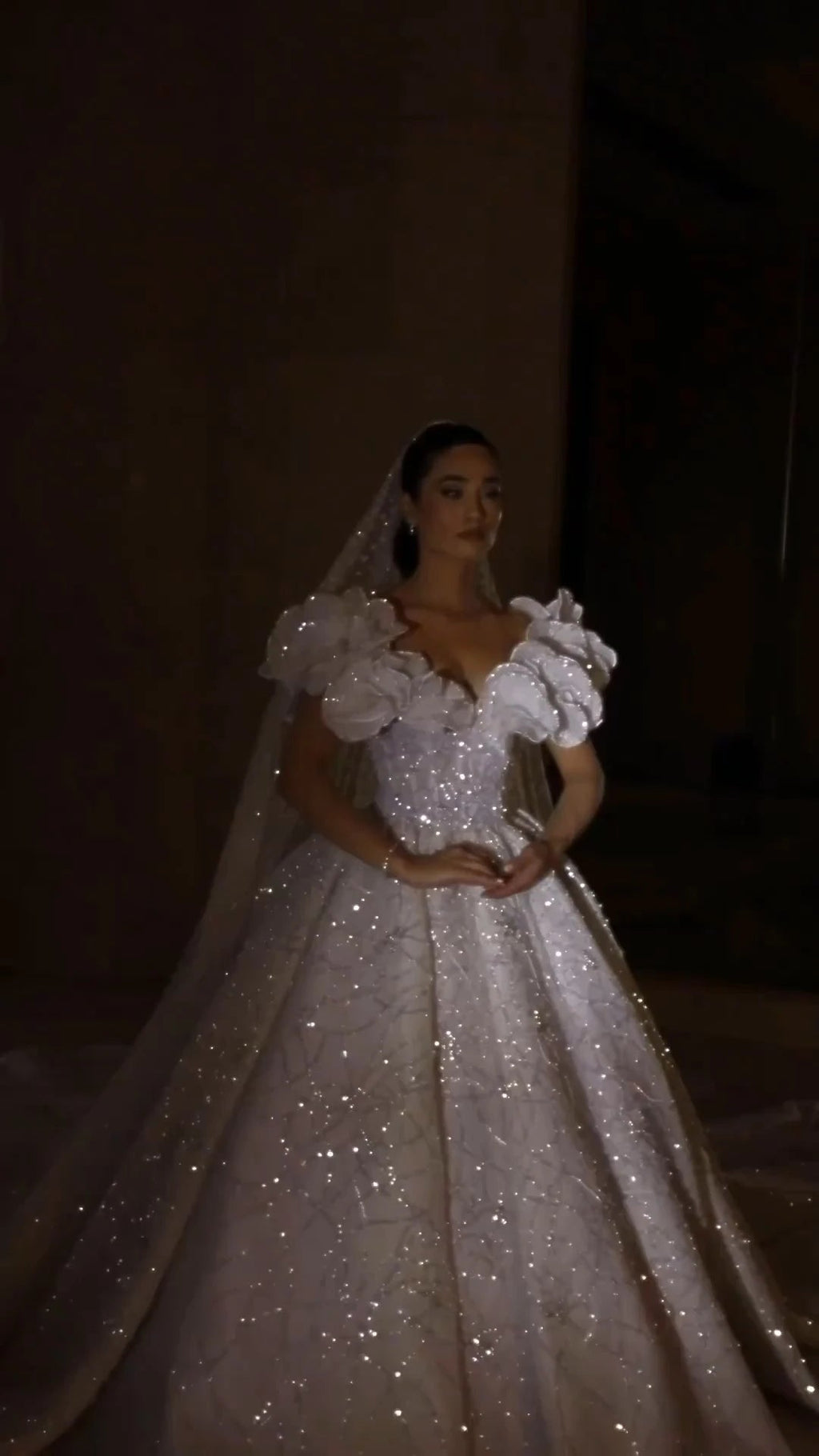 Luxury Off-Shoulder Ball Gown Wedding Dress - Luzilly Bridal & Apparel