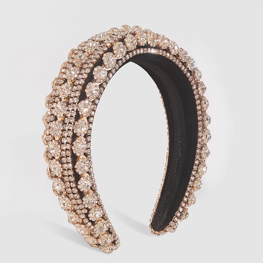 Luxury ZA Rhinestone Hairbands for Women Shinny Padded HeadBands Bridal Party Wedding Headdress Hair Jewelry Birthday Gifts - Luzilly Bridal & Apparel