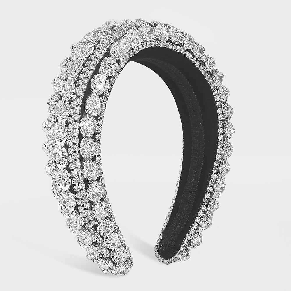 Luxury ZA Rhinestone Hairbands for Women Shinny Padded HeadBands Bridal Party Wedding Headdress Hair Jewelry Birthday Gifts - Luzilly Bridal & Apparel