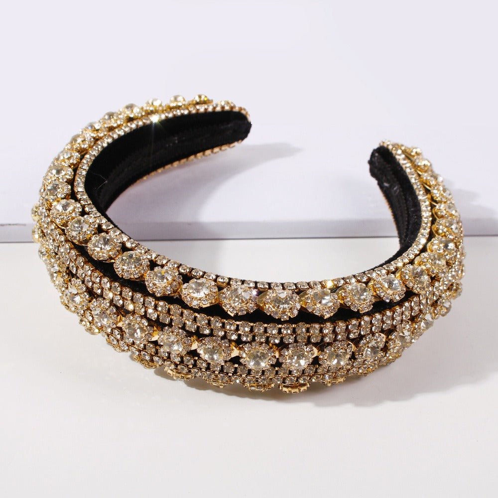 Luxury ZA Rhinestone Hairbands for Women Shinny Padded HeadBands Bridal Party Wedding Headdress Hair Jewelry Birthday Gifts - Luzilly Bridal & Apparel