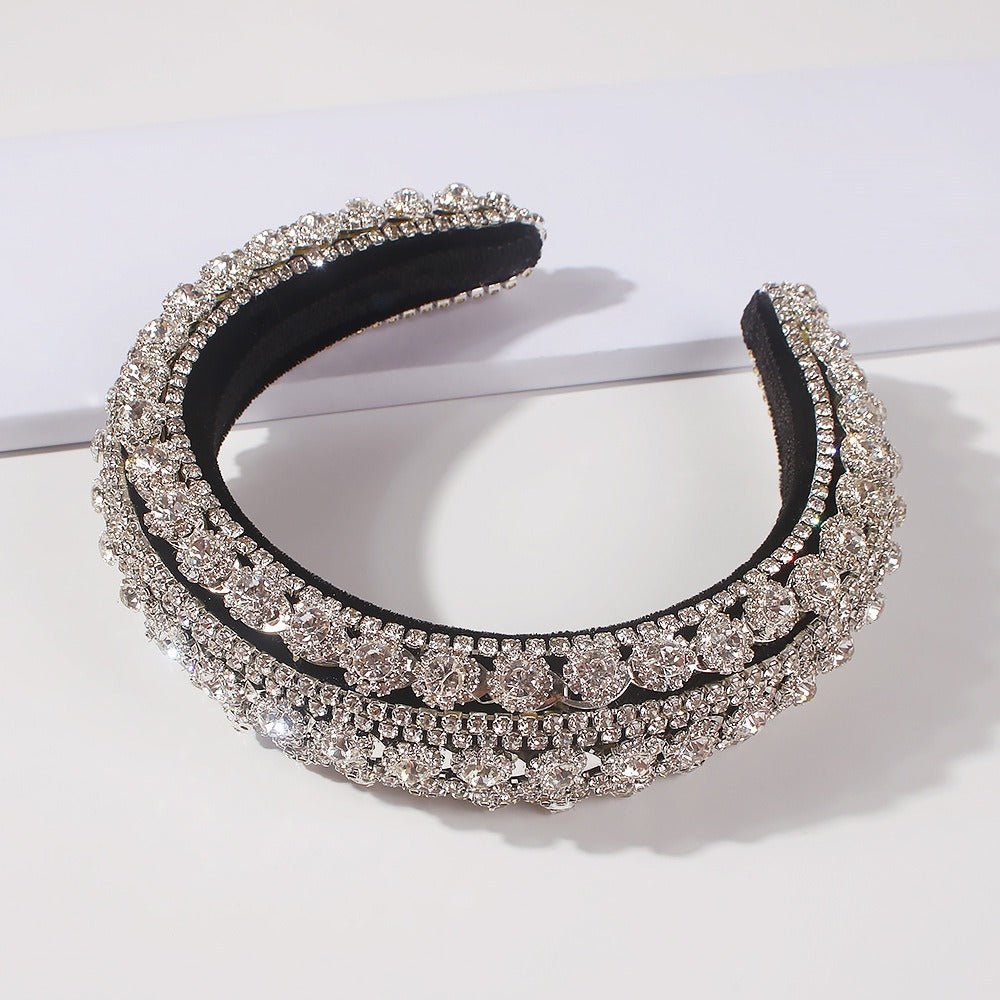 Luxury ZA Rhinestone Hairbands for Women Shinny Padded HeadBands Bridal Party Wedding Headdress Hair Jewelry Birthday Gifts - Luzilly Bridal & Apparel
