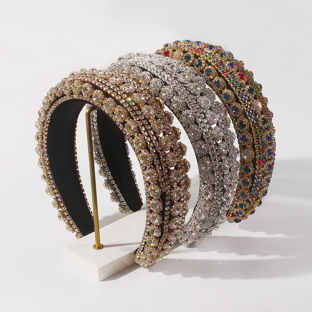 Luxury ZA Rhinestone Hairbands for Women Shinny Padded HeadBands Bridal Party Wedding Headdress Hair Jewelry Birthday Gifts - Luzilly Bridal & Apparel