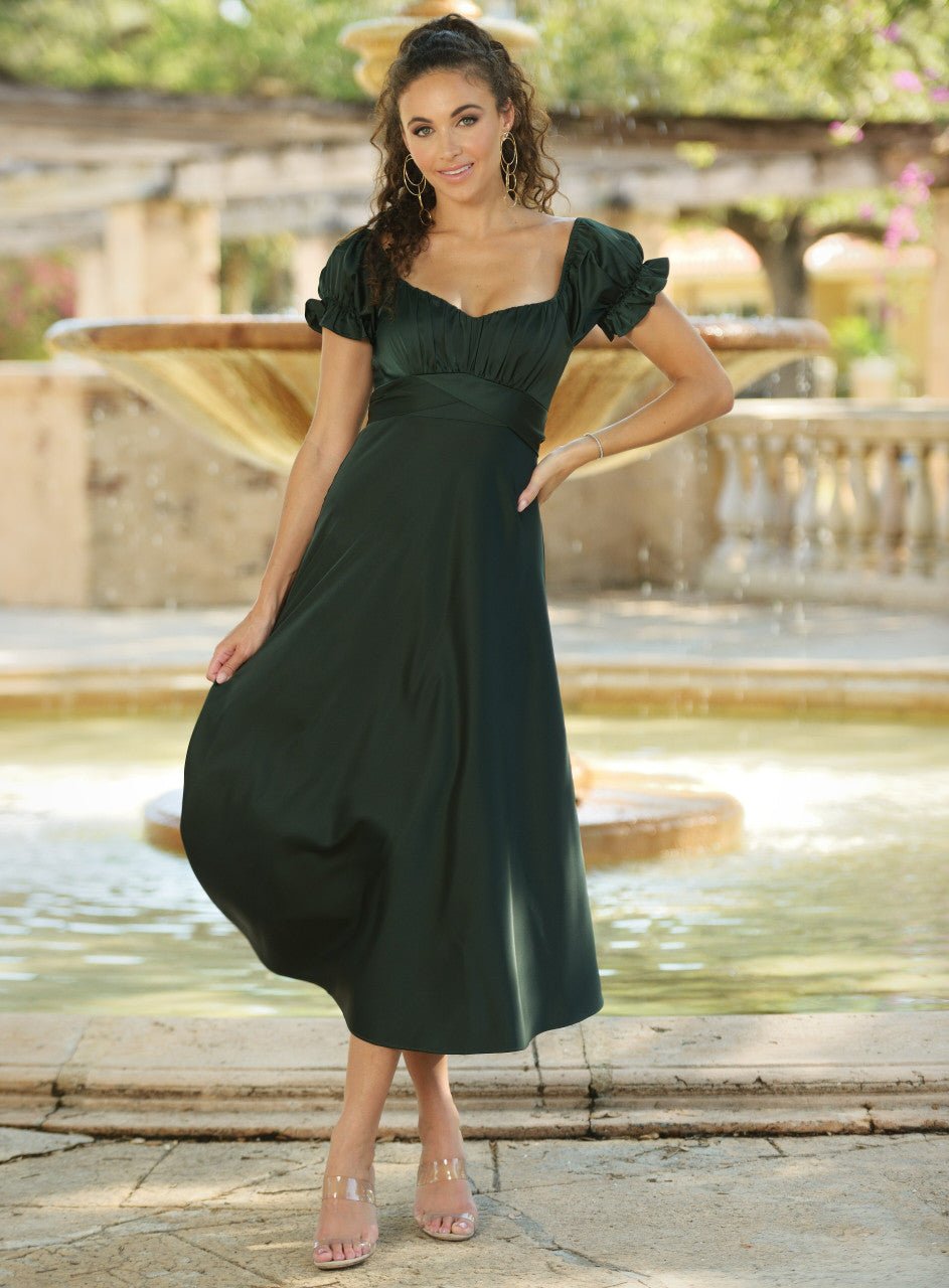 Maldives Midi Dress - Hunter Green - Luzilly Bridal & Apparel
