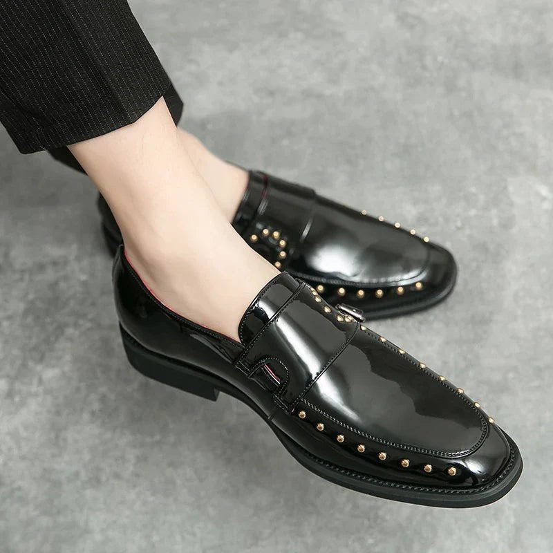 Male Golden Luxury Business Oxford Shoes Men Party Dress Patent Leather Formal Shoes Fashion Man Office Wedding Designer Shoes - Luzilly Bridal & Apparel