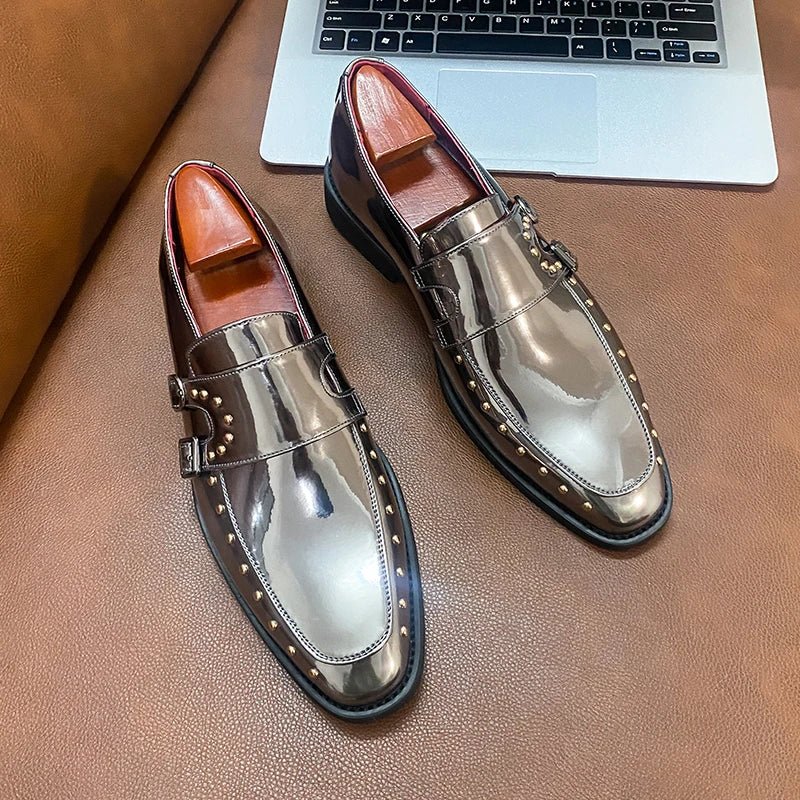 Male Golden Luxury Business Oxford Shoes Men Party Dress Patent Leather Formal Shoes Fashion Man Office Wedding Designer Shoes - Luzilly Bridal & Apparel