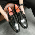 Male Golden Luxury Business Oxford Shoes Men Party Dress Patent Leather Formal Shoes Fashion Man Office Wedding Designer Shoes - Luzilly Bridal & Apparel