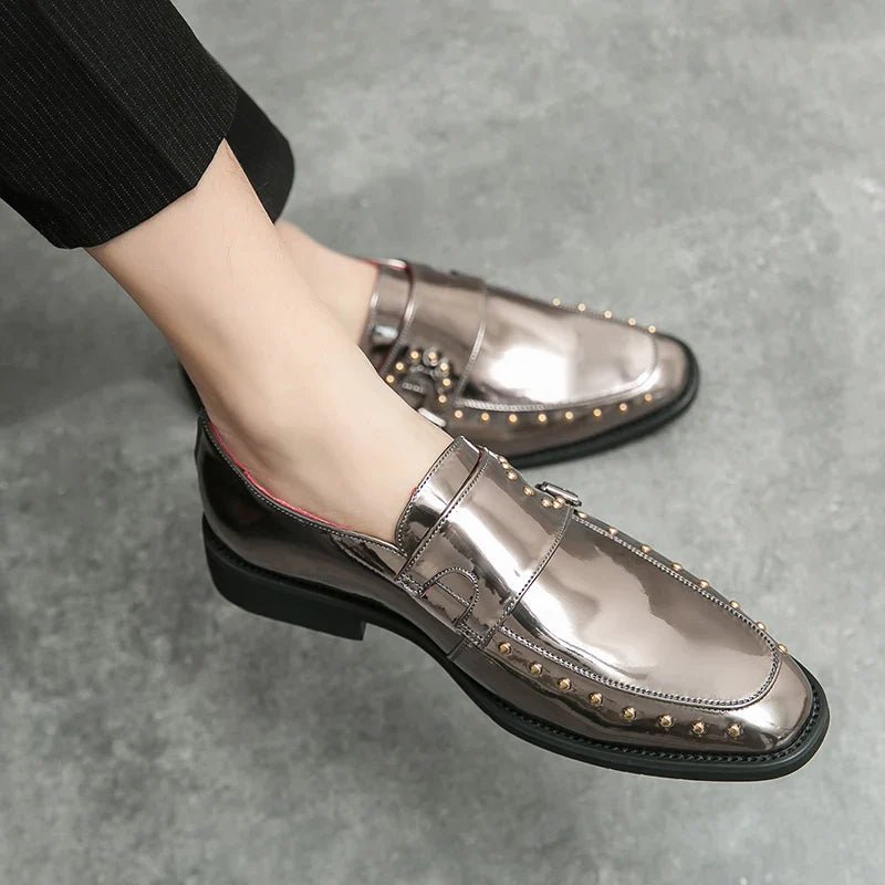 Male Golden Luxury Business Oxford Shoes Men Party Dress Patent Leather Formal Shoes Fashion Man Office Wedding Designer Shoes - Luzilly Bridal & Apparel