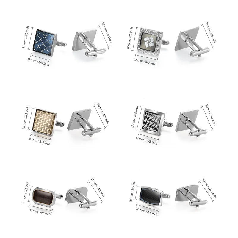 Man Shirt Cufflinks Copper Cufflinks For Mens Luxury Wedding Guests Gifts Round Square Fashion Jewelry Men Cuffs Links Tie Clip - Luzilly Bridal & Apparel