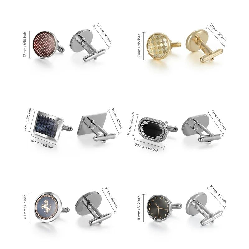 Man Shirt Cufflinks Copper Cufflinks For Mens Luxury Wedding Guests Gifts Round Square Fashion Jewelry Men Cuffs Links Tie Clip - Luzilly Bridal & Apparel