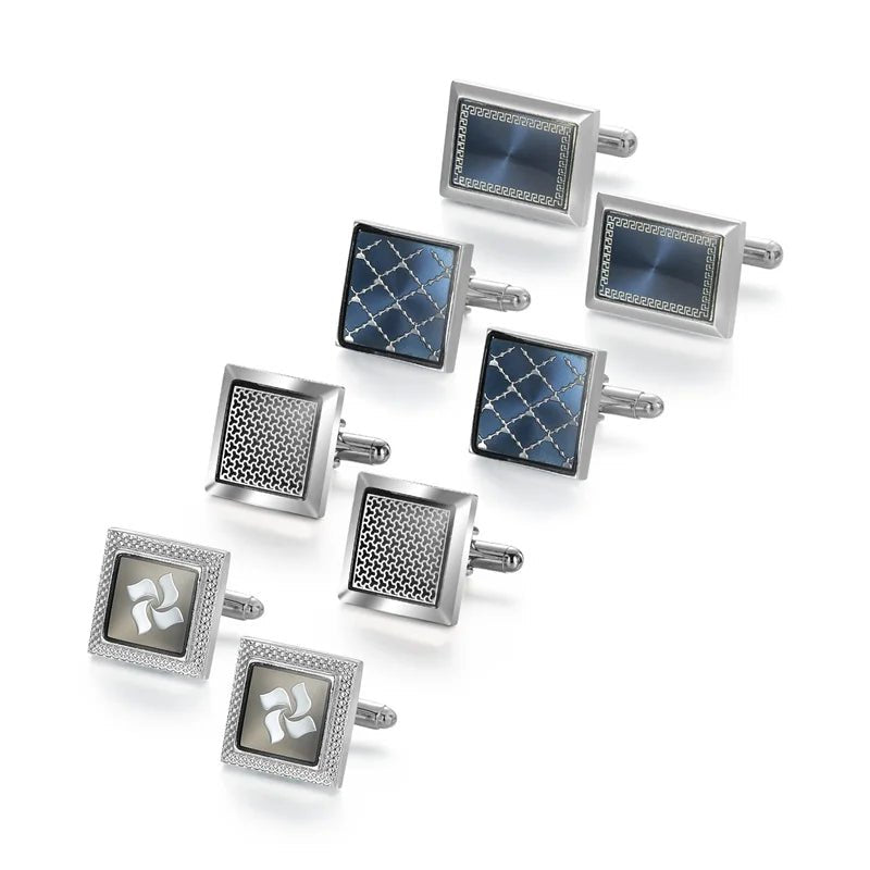 Man Shirt Cufflinks Copper Cufflinks For Mens Luxury Wedding Guests Gifts Round Square Fashion Jewelry Men Cuffs Links Tie Clip - Luzilly Bridal & Apparel