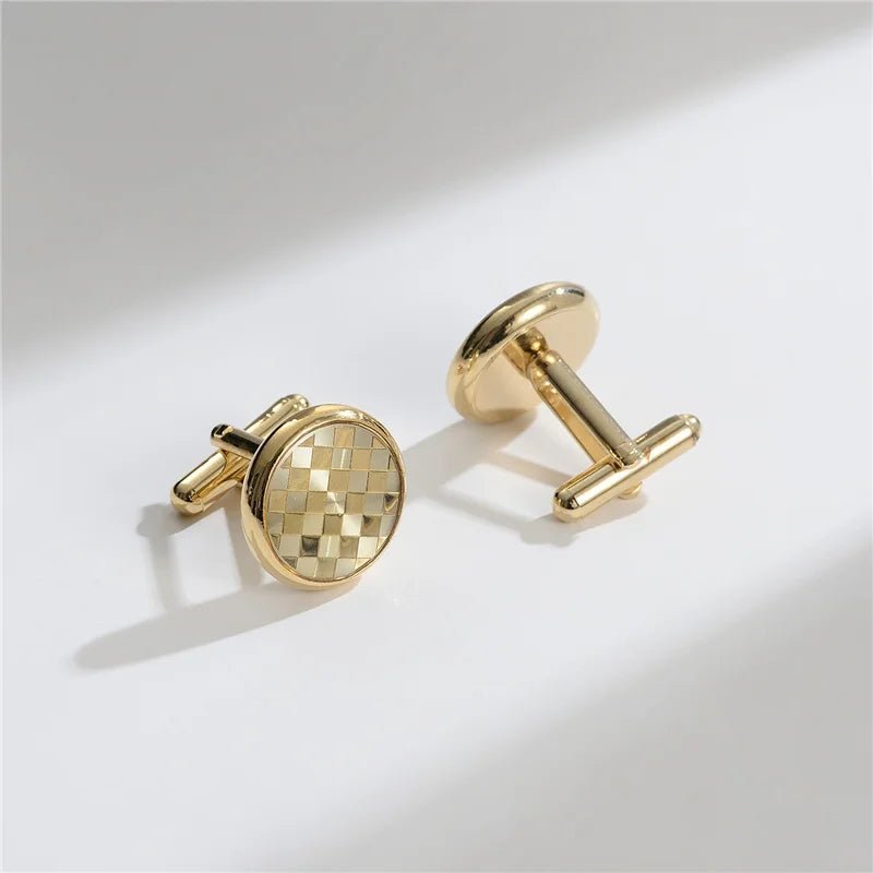 Man Shirt Cufflinks Copper Cufflinks For Mens Luxury Wedding Guests Gifts Round Square Fashion Jewelry Men Cuffs Links Tie Clip - Luzilly Bridal & Apparel