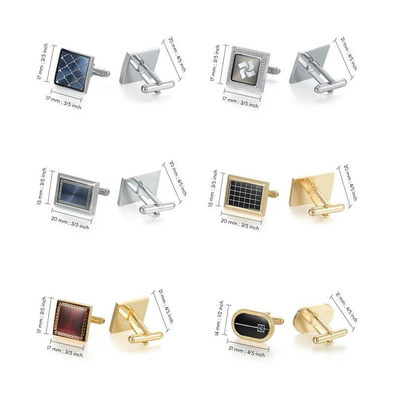 Man Shirt Cufflinks Copper Cufflinks For Mens Luxury Wedding Guests Gifts Round Square Fashion Jewelry Men Cuffs Links Tie Clip - Luzilly Bridal & Apparel