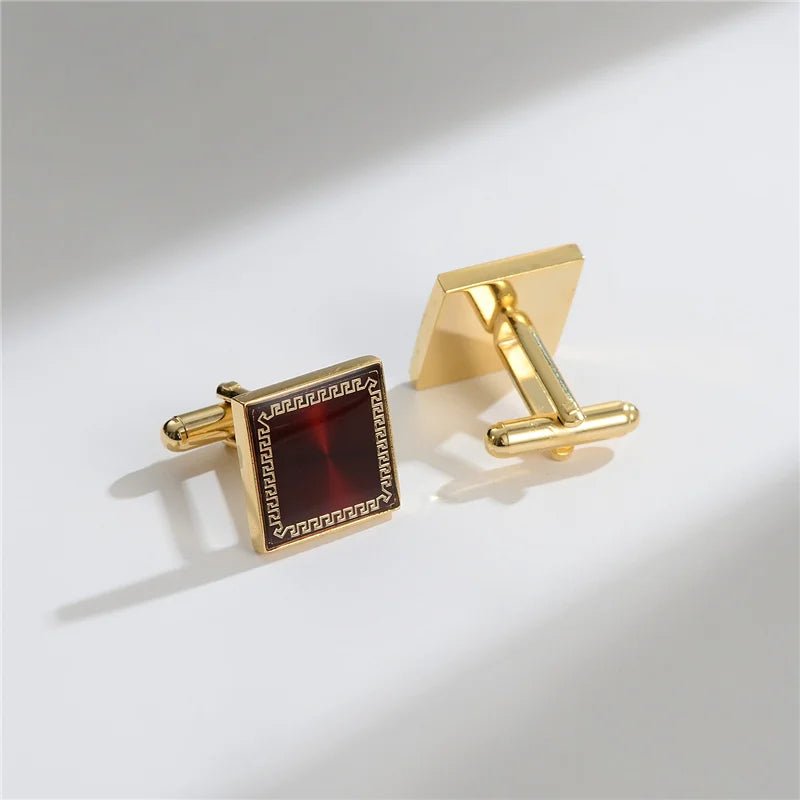 Man Shirt Cufflinks Copper Cufflinks For Mens Luxury Wedding Guests Gifts Round Square Fashion Jewelry Men Cuffs Links Tie Clip - Luzilly Bridal & Apparel