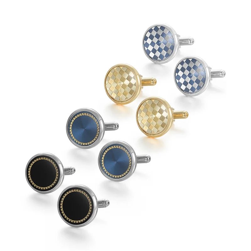 Man Shirt Cufflinks Copper Cufflinks For Mens Luxury Wedding Guests Gifts Round Square Fashion Jewelry Men Cuffs Links Tie Clip - Luzilly Bridal & Apparel