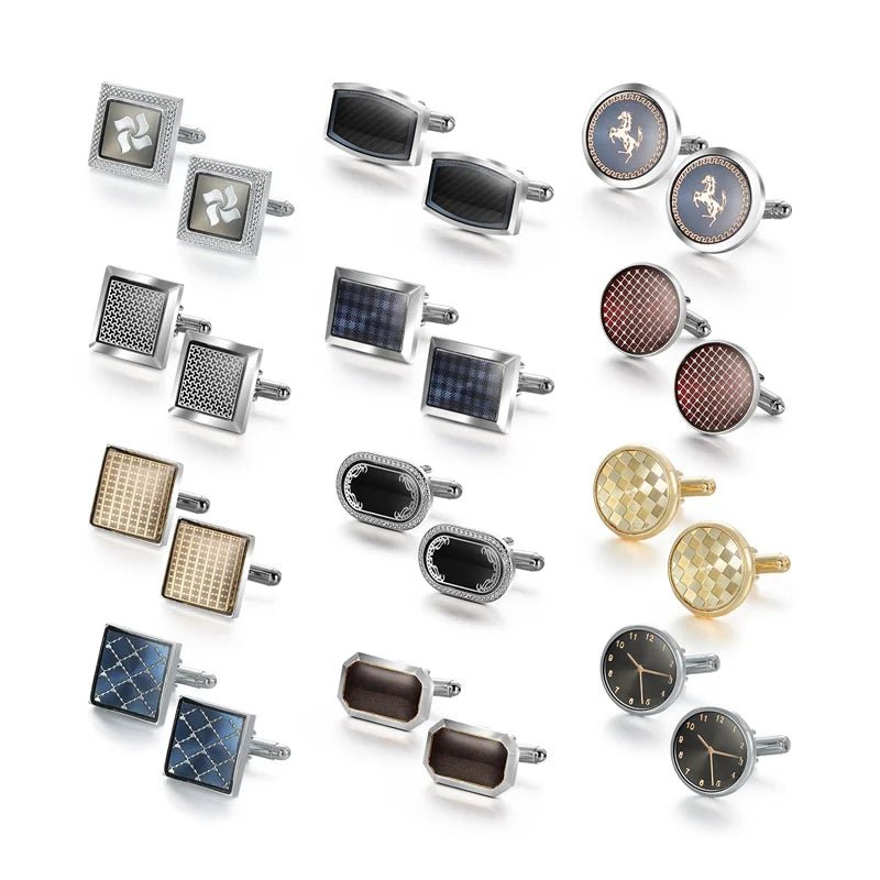 Man Shirt Cufflinks Copper Cufflinks For Mens Luxury Wedding Guests Gifts Round Square Fashion Jewelry Men Cuffs Links Tie Clip - Luzilly Bridal & Apparel