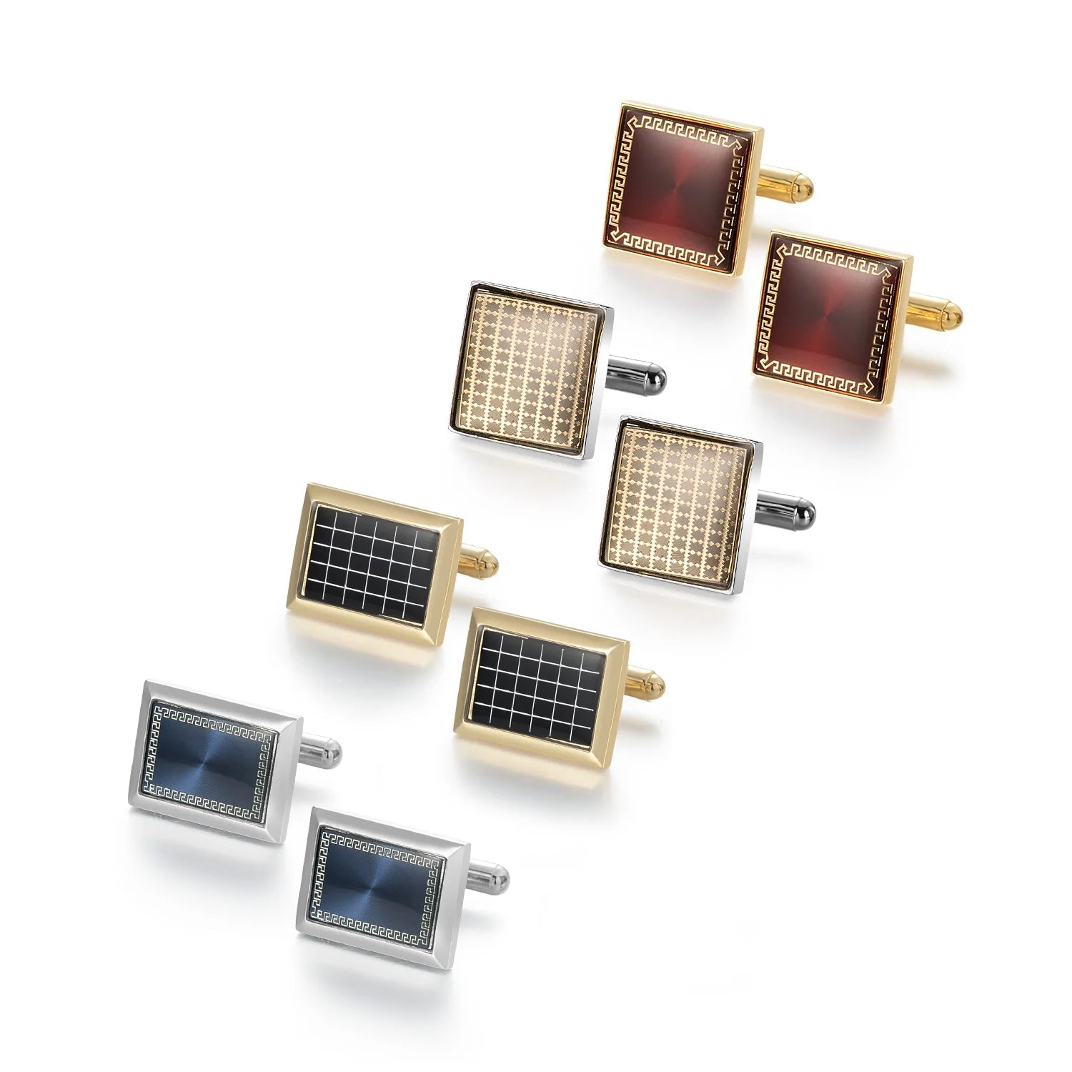 Man Shirt Cufflinks Copper Cufflinks For Mens Luxury Wedding Guests Gifts Round Square Fashion Jewelry Men Cuffs Links Tie Clip - Luzilly Bridal & Apparel